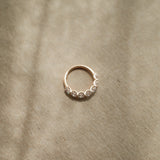 Large Round Cut Diamond Half Eternity Ring