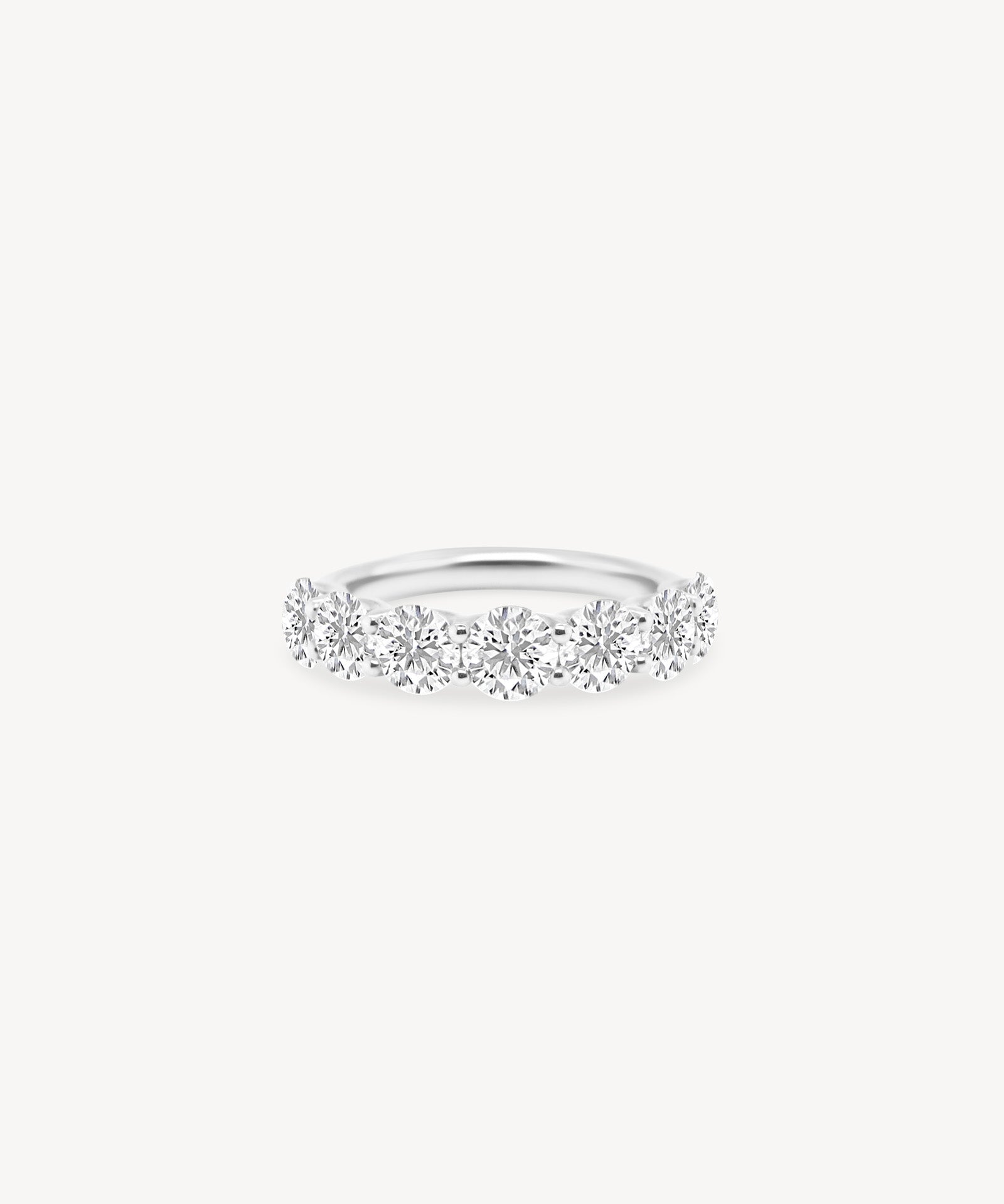 Large Round Cut Diamond Half Eternity Ring