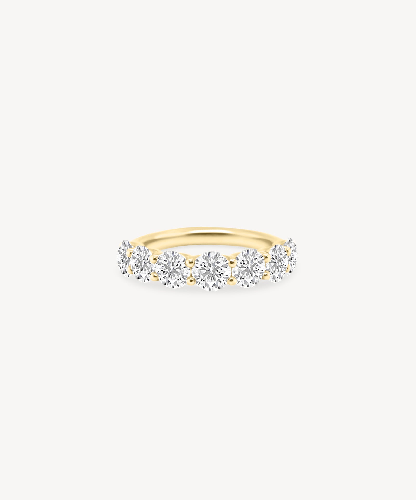 Large Round Cut Diamond Half Eternity Ring