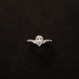 V-Shaped Pear Cut Diamond Pavé Ring