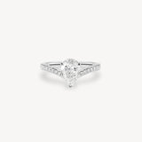 V-Shaped Pear Cut Diamond Pavé Ring