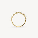 Dainty Round Cut Diamond Station Ring