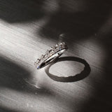 Multi-row Diamond and Station Half Eternity Ring