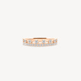 Multi-row Diamond and Station Half Eternity Ring