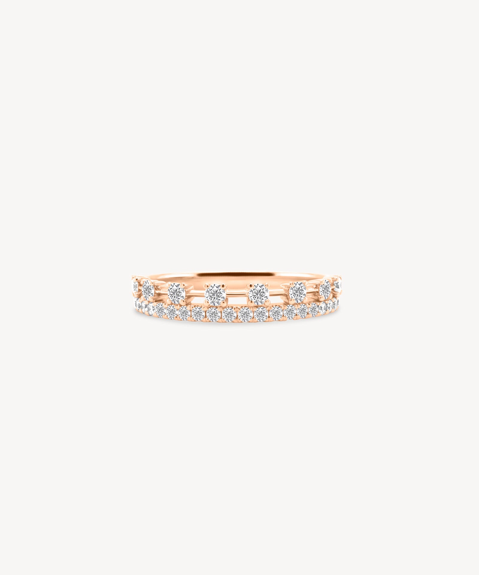 Multi-row Diamond and Station Half Eternity Ring