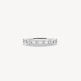 Multi-row Diamond and Station Half Eternity Ring