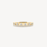 Multi-row Diamond and Station Half Eternity Ring