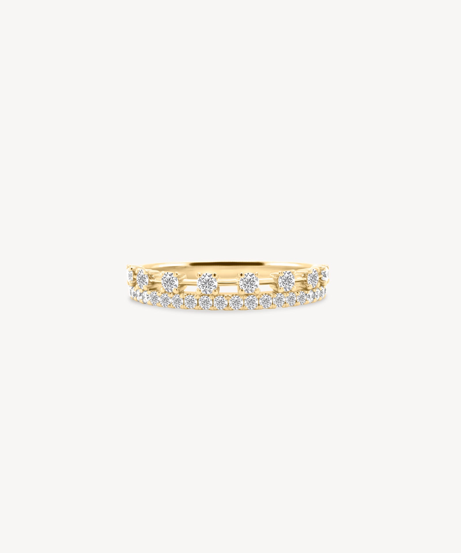 Multi-row Diamond and Station Half Eternity Ring