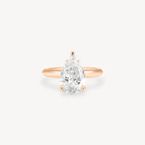 Pear Cut Solitaire Ring in Knife Edge Setting
