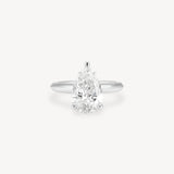 Pear Cut Solitaire Ring in Knife Edge Setting