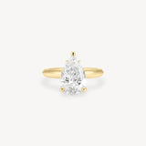 Pear Cut Solitaire Ring in Knife Edge Setting