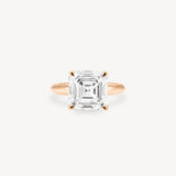 Asscher Cut Solitaire Ring in Knife Edge Setting