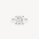 Asscher Cut Solitaire Ring in Knife Edge Setting