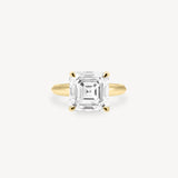 Asscher Cut Solitaire Ring in Knife Edge Setting