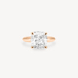 Cushion Cut Solitaire Ring in Knife Edge Setting