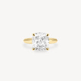 Cushion Cut Solitaire Ring in Knife Edge Setting