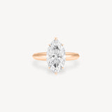 Marquise Cut Solitaire Ring in Knife Edge Setting