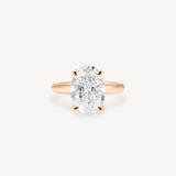 Oval Cut Solitaire Ring in Knife Edge Setting