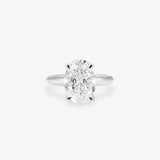 Oval Cut Solitaire Ring in Knife Edge Setting