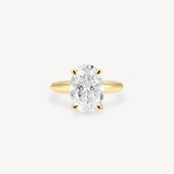 Oval Cut Solitaire Ring in Knife Edge Setting