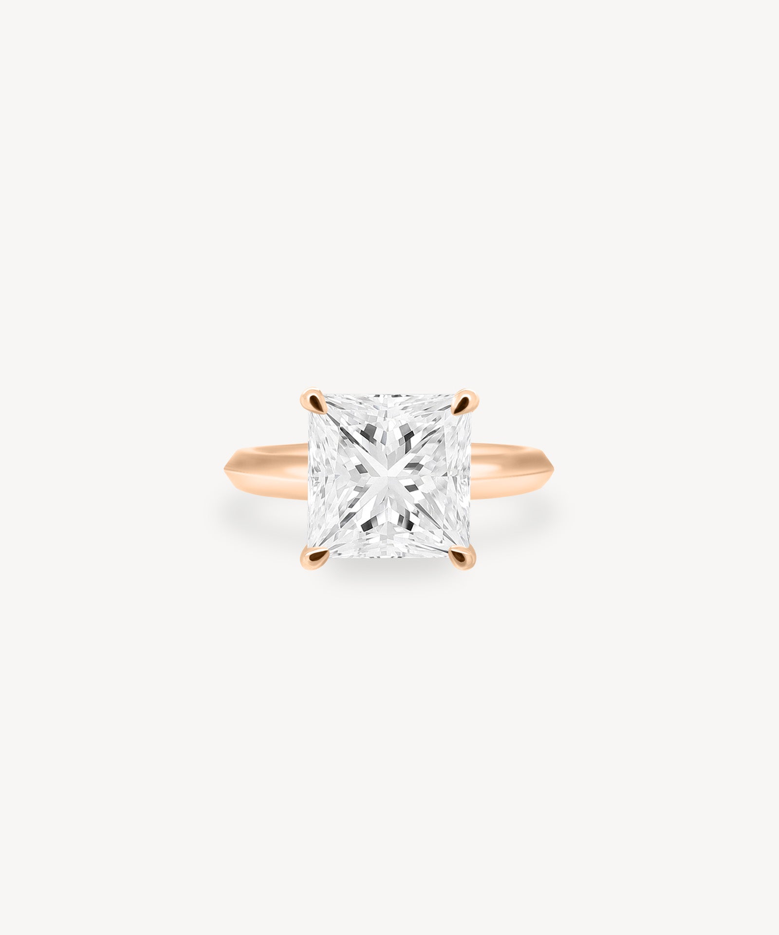 Princess Cut Solitaire Ring in Knife Edge Setting