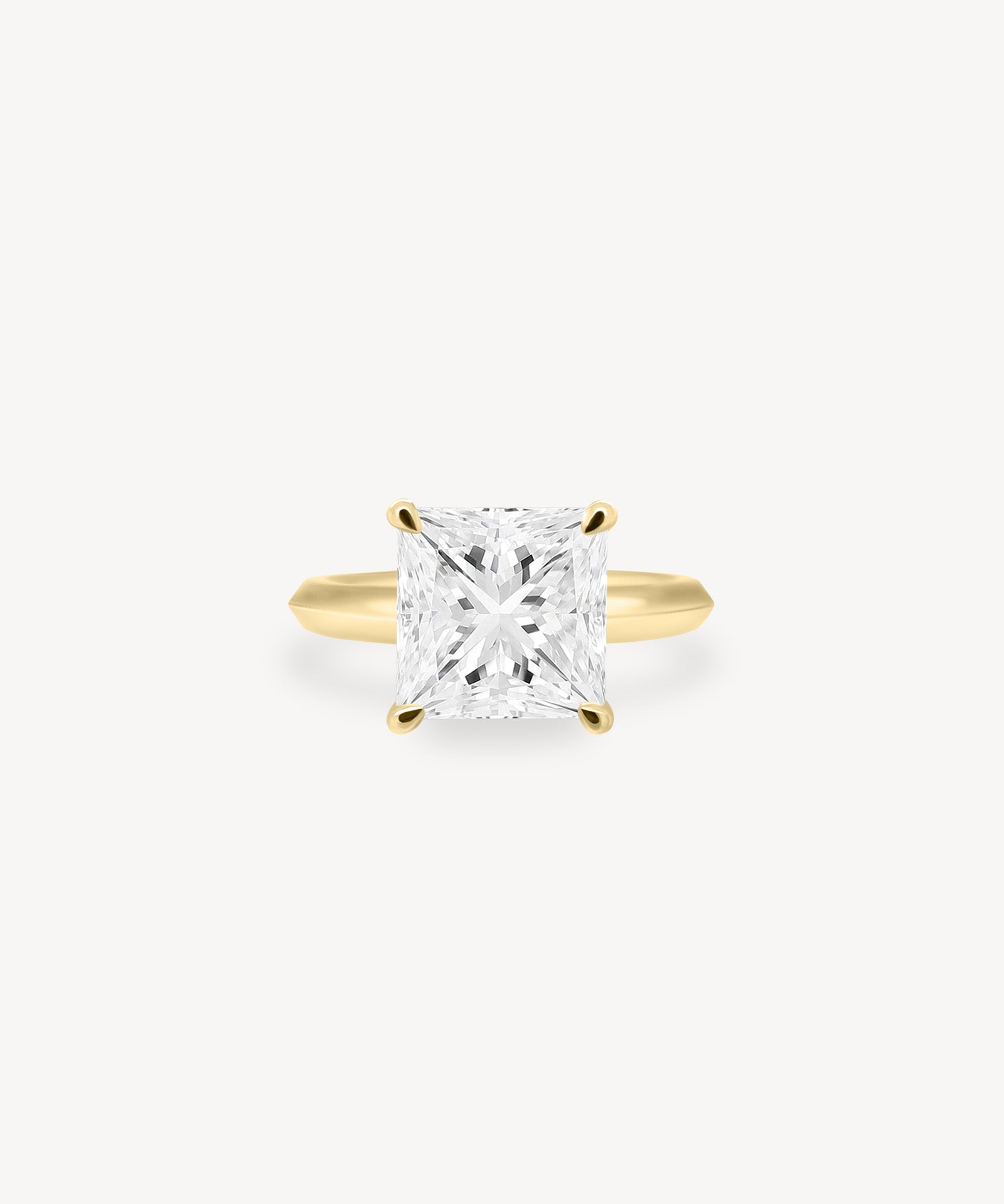 Princess Cut Solitaire Ring in Knife Edge Setting