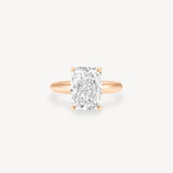 Radiant Cut Solitaire Ring in Knife Edge Setting
