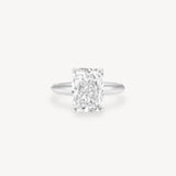 Radiant Cut Solitaire Ring in Knife Edge Setting