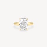 Radiant Cut Solitaire Ring in Knife Edge Setting