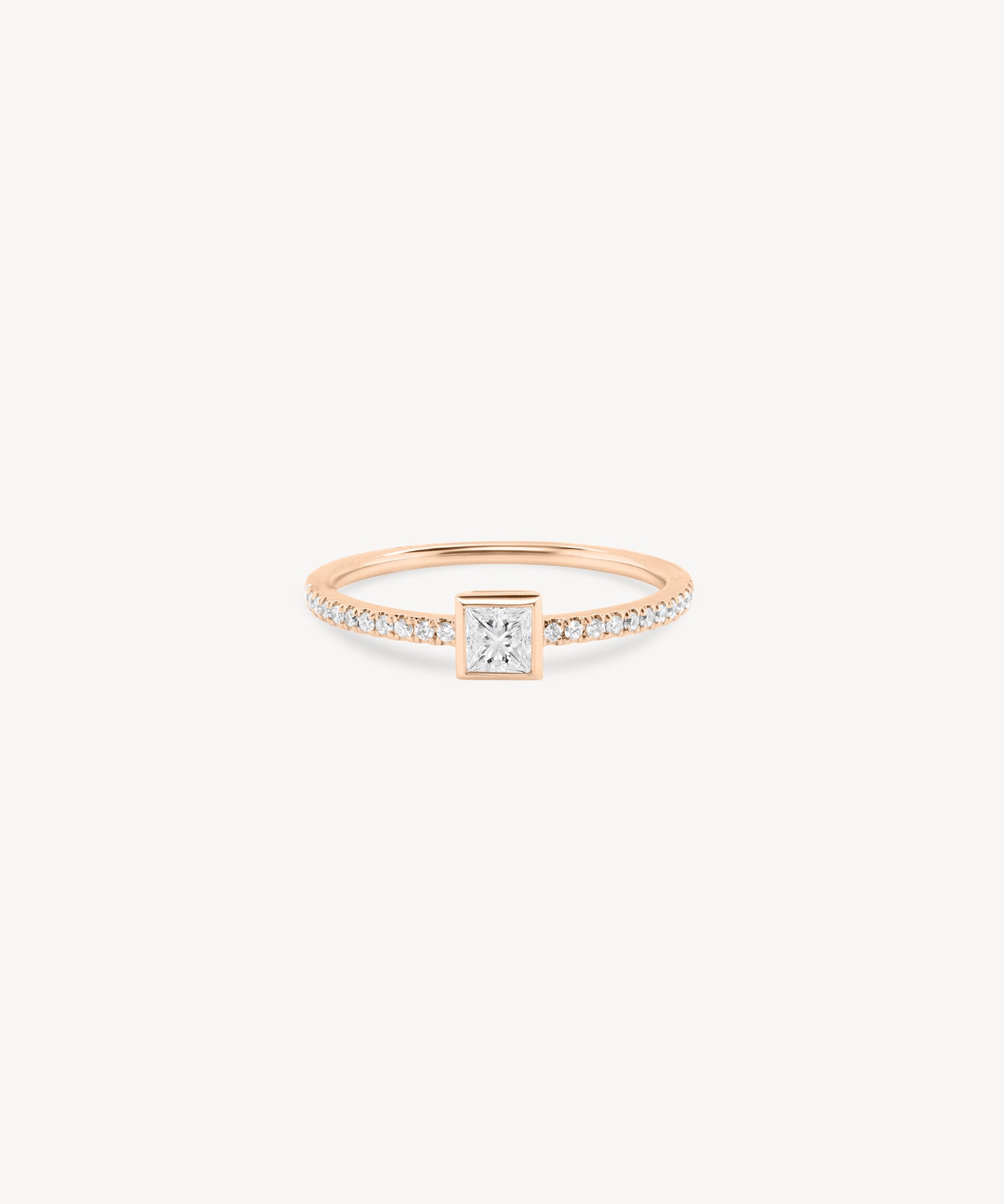 Mini Princess Cut Diamond Pavé Ring