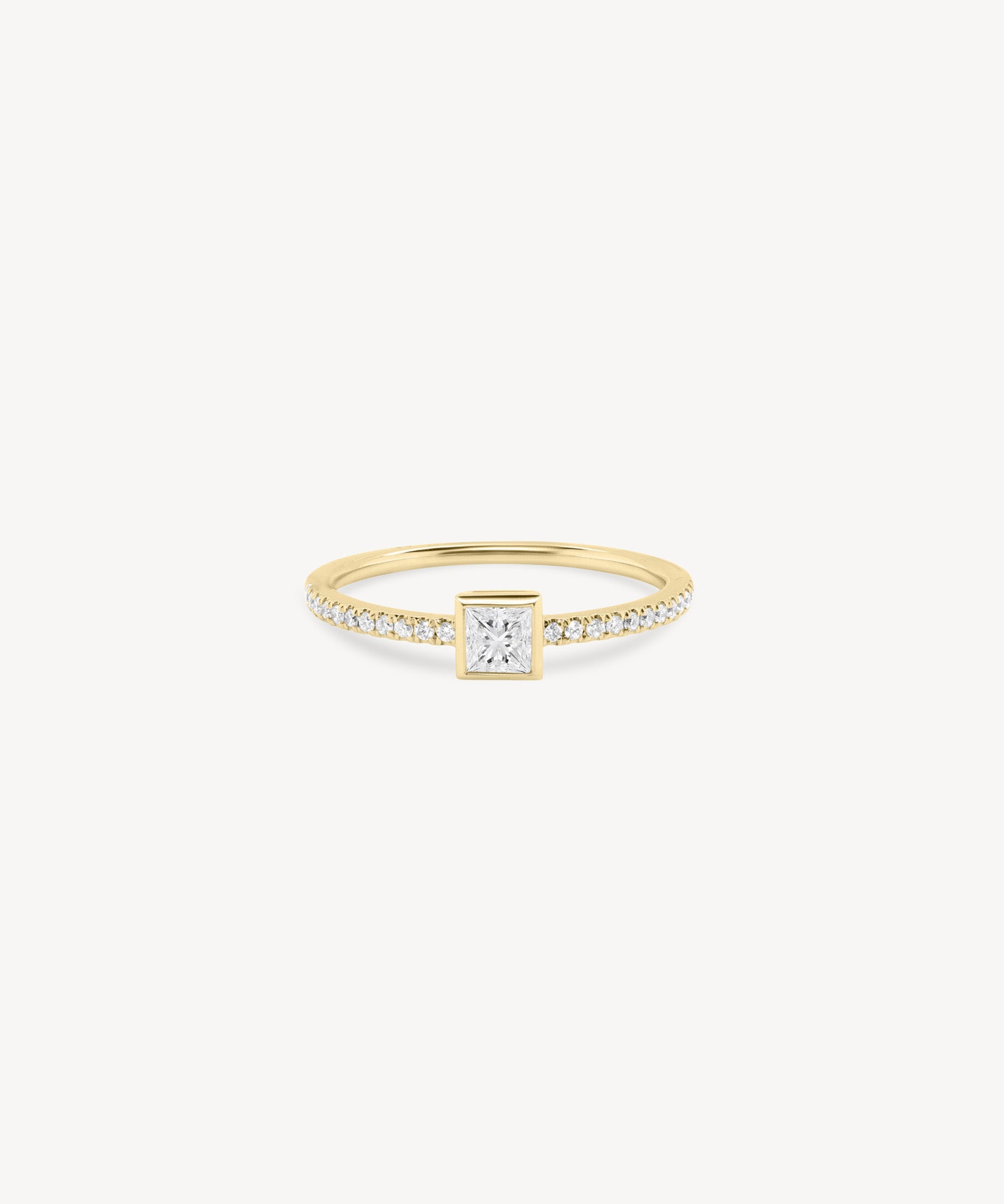 Mini Princess Cut Diamond Pavé Ring