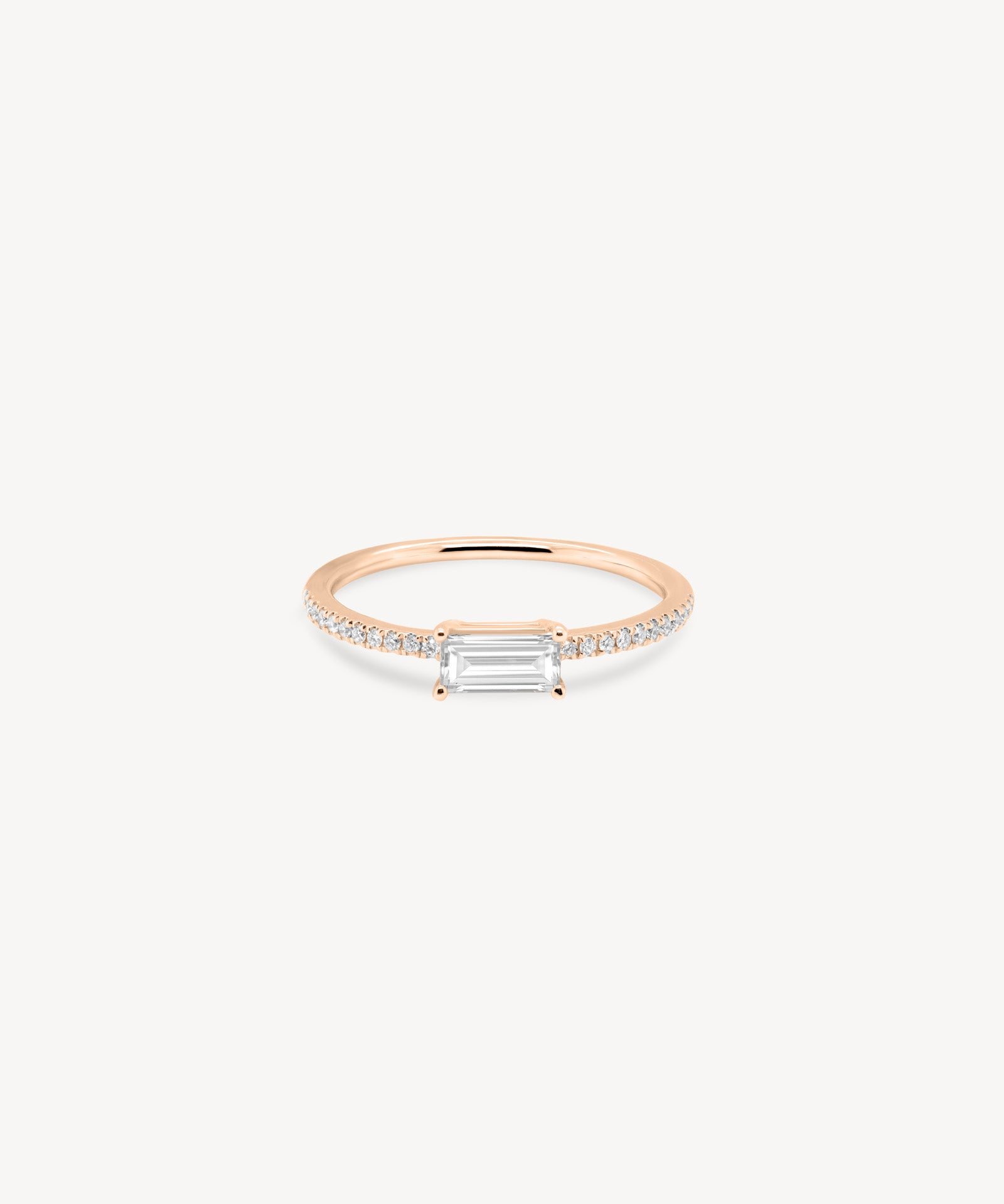 Mini Baguette Cut Diamond Pavé Ring