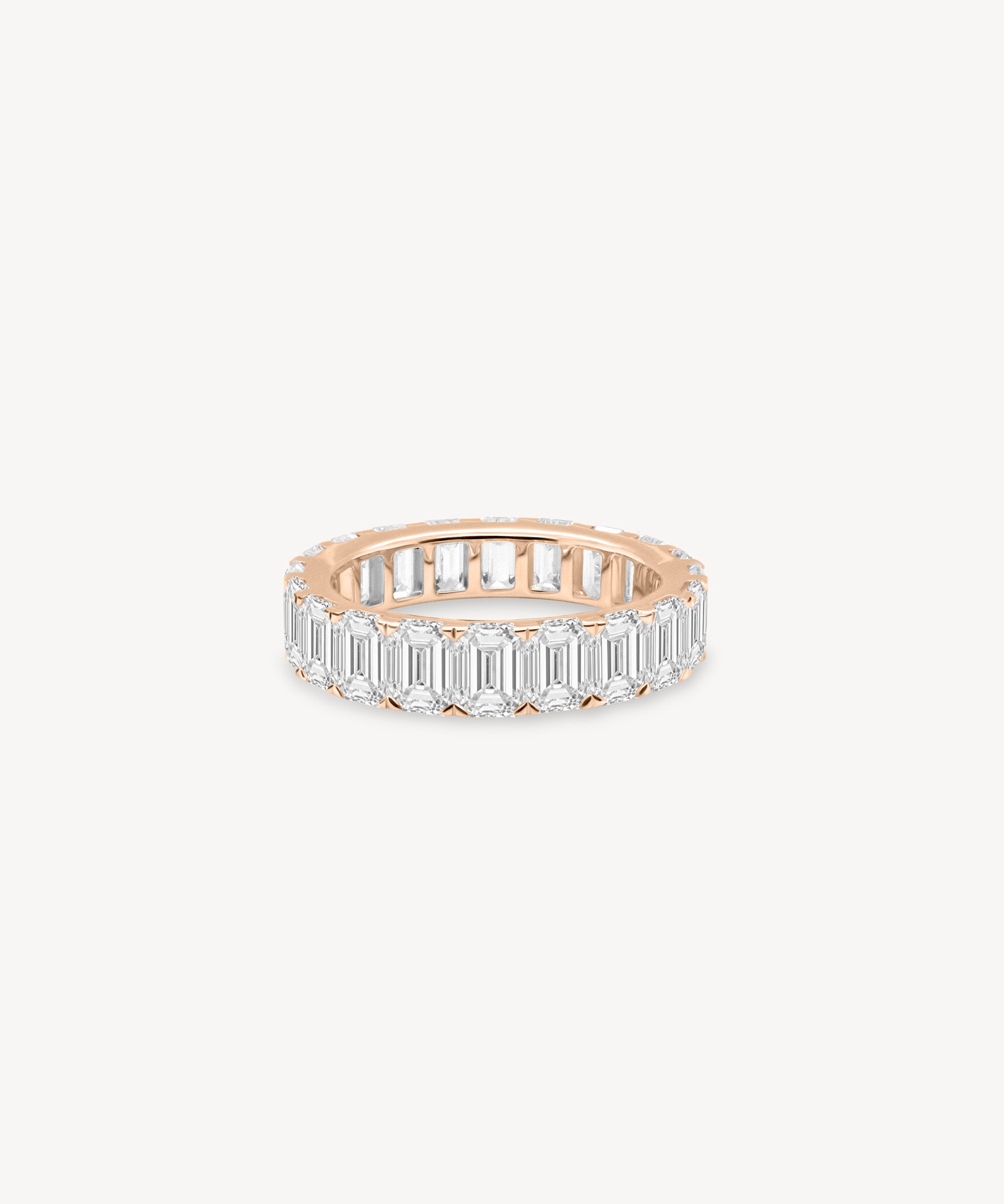 Emerald Cut Diamond Eternity Ring in Shared Setting