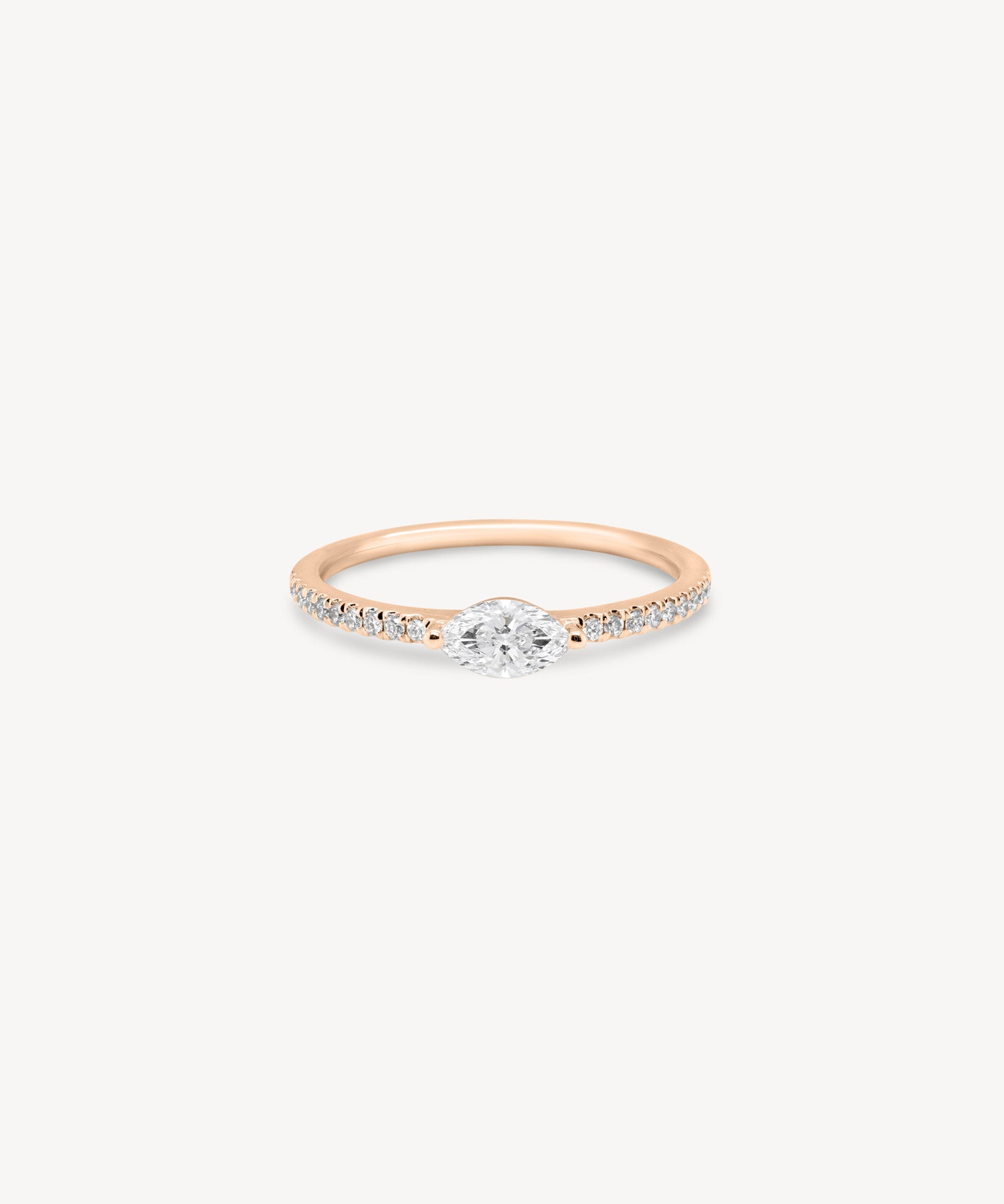 Mini Marquise Cut Diamond Pavé Ring