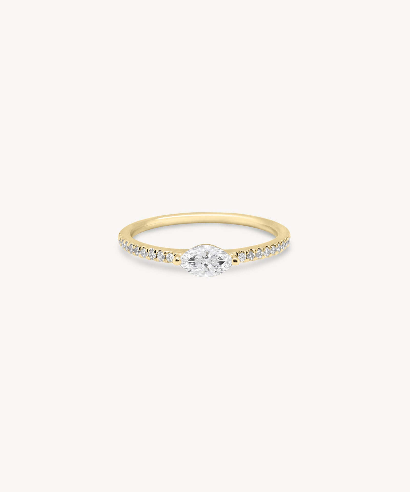 Mini Marquise Cut Diamond Pavé Ring