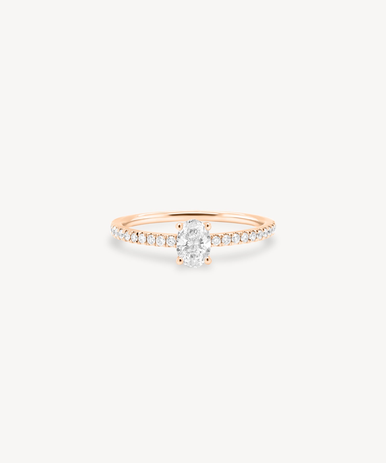Mini Oval Cut Diamond Pavé Ring