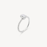 Medium Oval Cut Diamond Pavé Ring