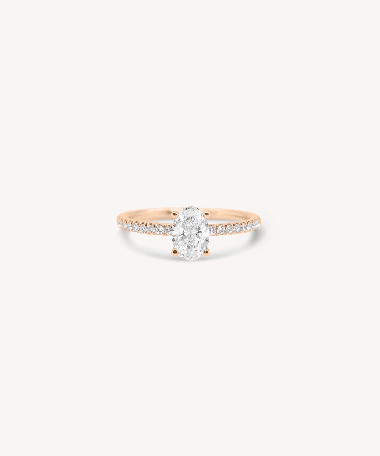 Medium Oval Cut Diamond Pavé Ring