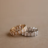 Emerald Cut Diamond Bezel Eternity Ring (Small)