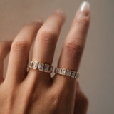 Emerald Cut Diamond Bezel Eternity Ring (Large)