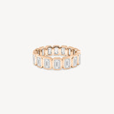 Emerald Cut Diamond Bezel Eternity Ring (Small)