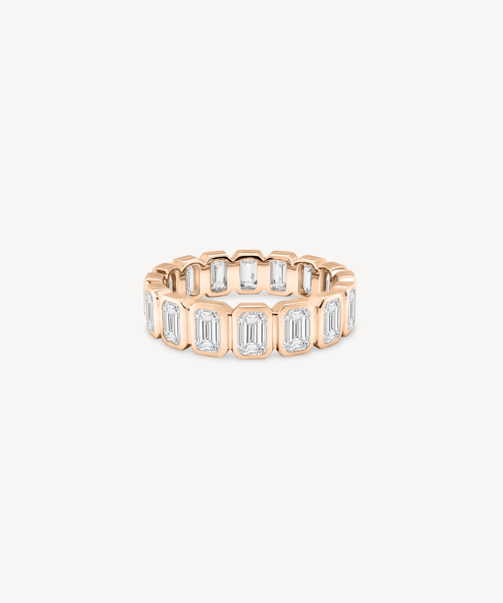 Emerald Cut Diamond Bezel Eternity Ring (Small)