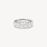 Emerald Cut Diamond Bezel Eternity Ring (Small)