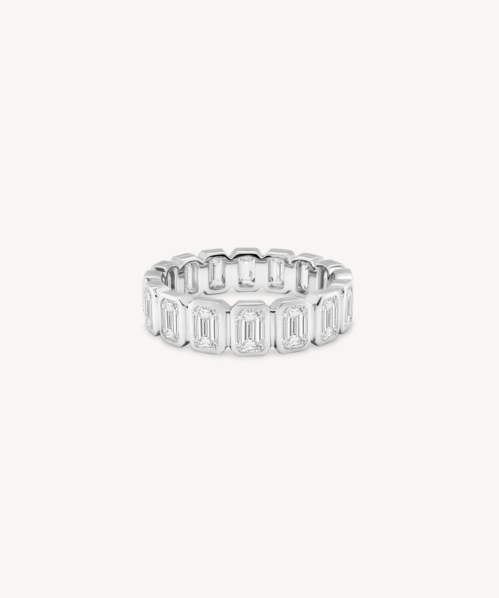 Emerald Cut Diamond Bezel Eternity Ring (Small)