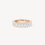 Emerald Cut Diamond Eternity Ring in Shared Prong Setting