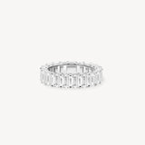 Emerald Cut Diamond Eternity Ring in Shared Prong Setting