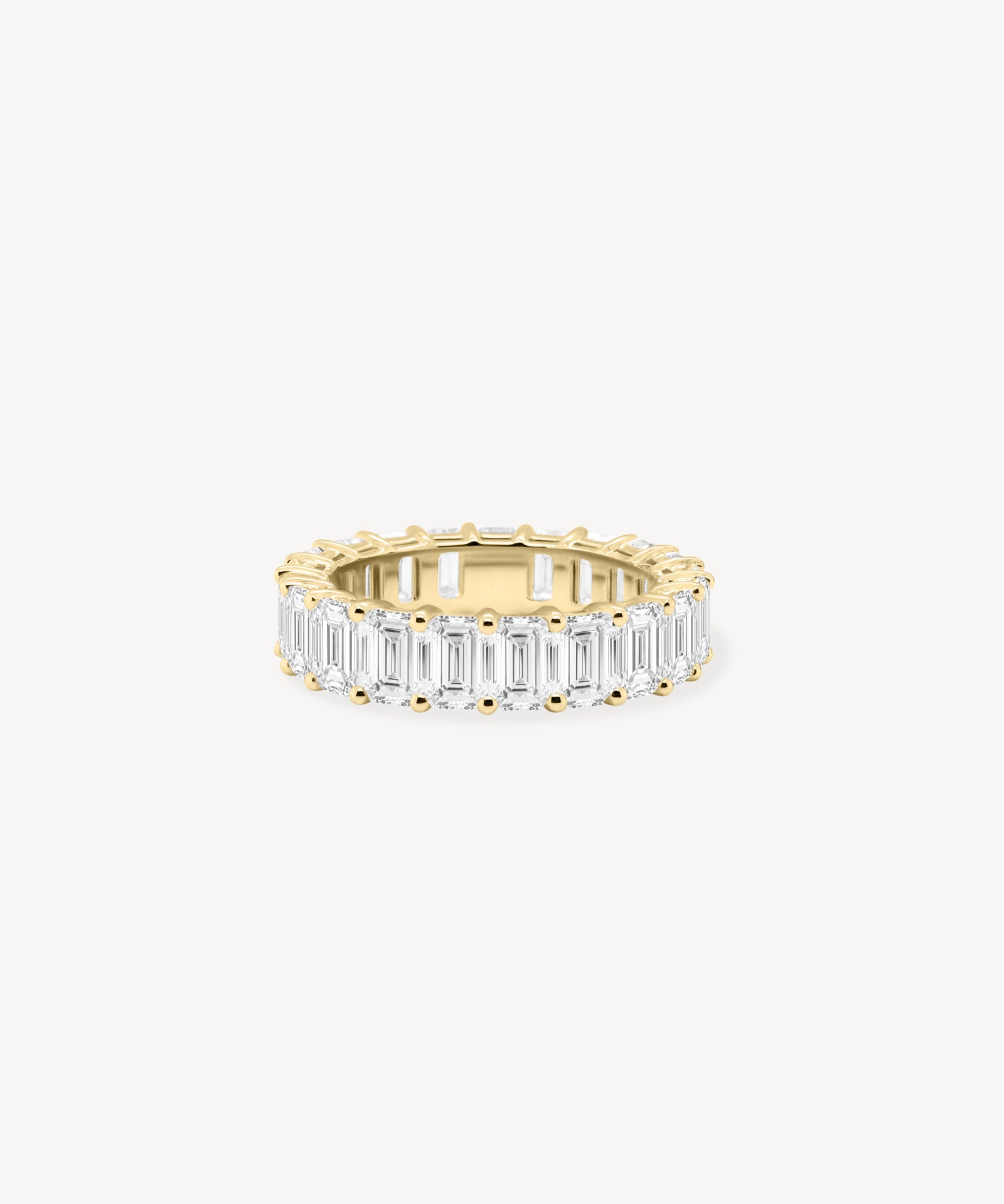 Emerald Cut Diamond Eternity Ring in Shared Prong Setting