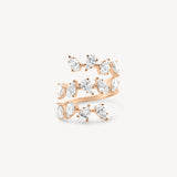 Pear Cut Diamond Multi-Row Spiral Ring