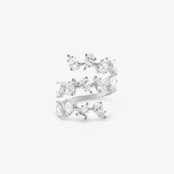 Pear Cut Diamond Multi-Row Spiral Ring