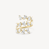 Pear Cut Diamond Multi-Row Spiral Ring